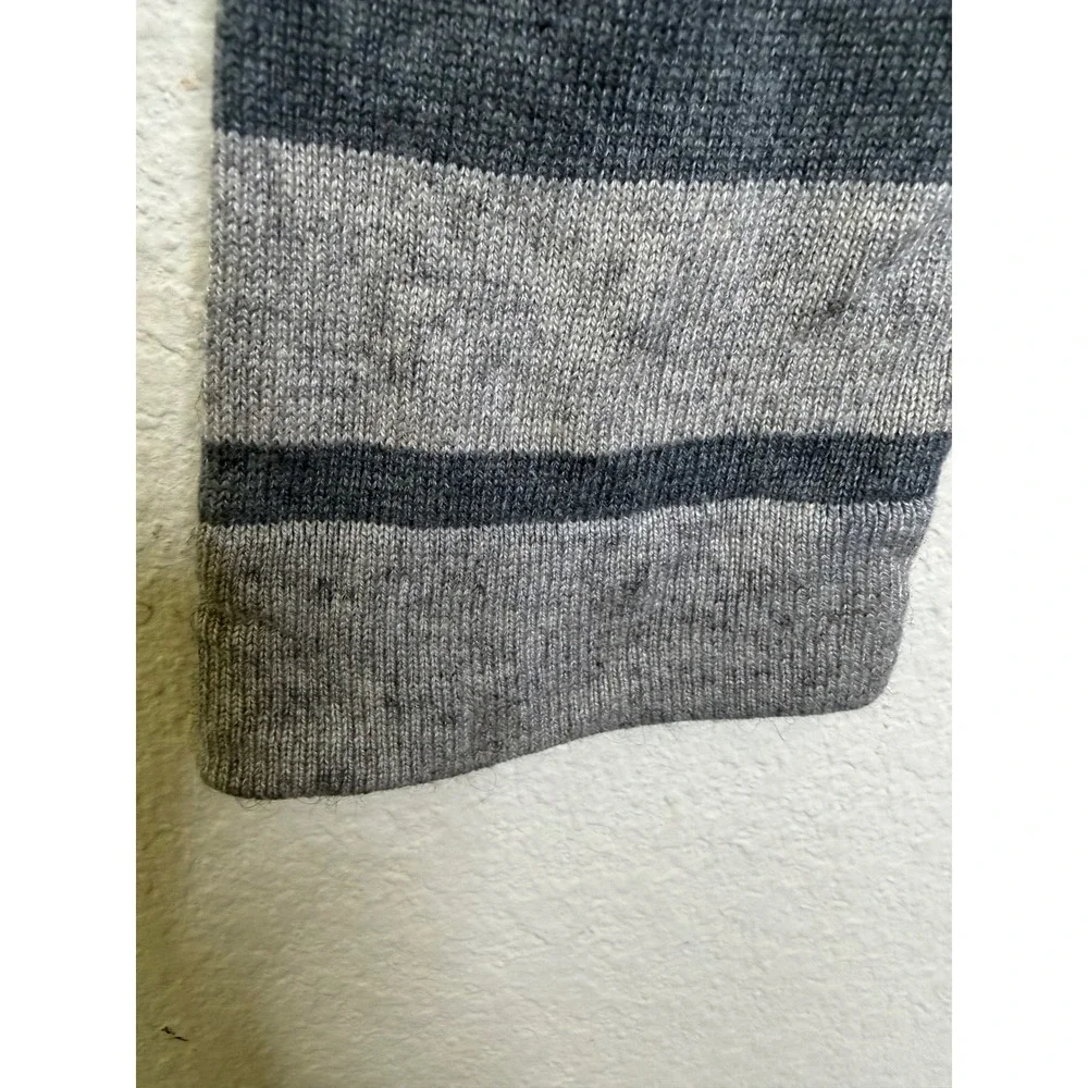 Banana Republic Silk Cashmere Sweater Mens Large Grey Striped Good Crewneck Luxe